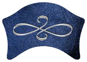 DABAN-601-SL-SH-BL Silver Scroll Shimmer Blue